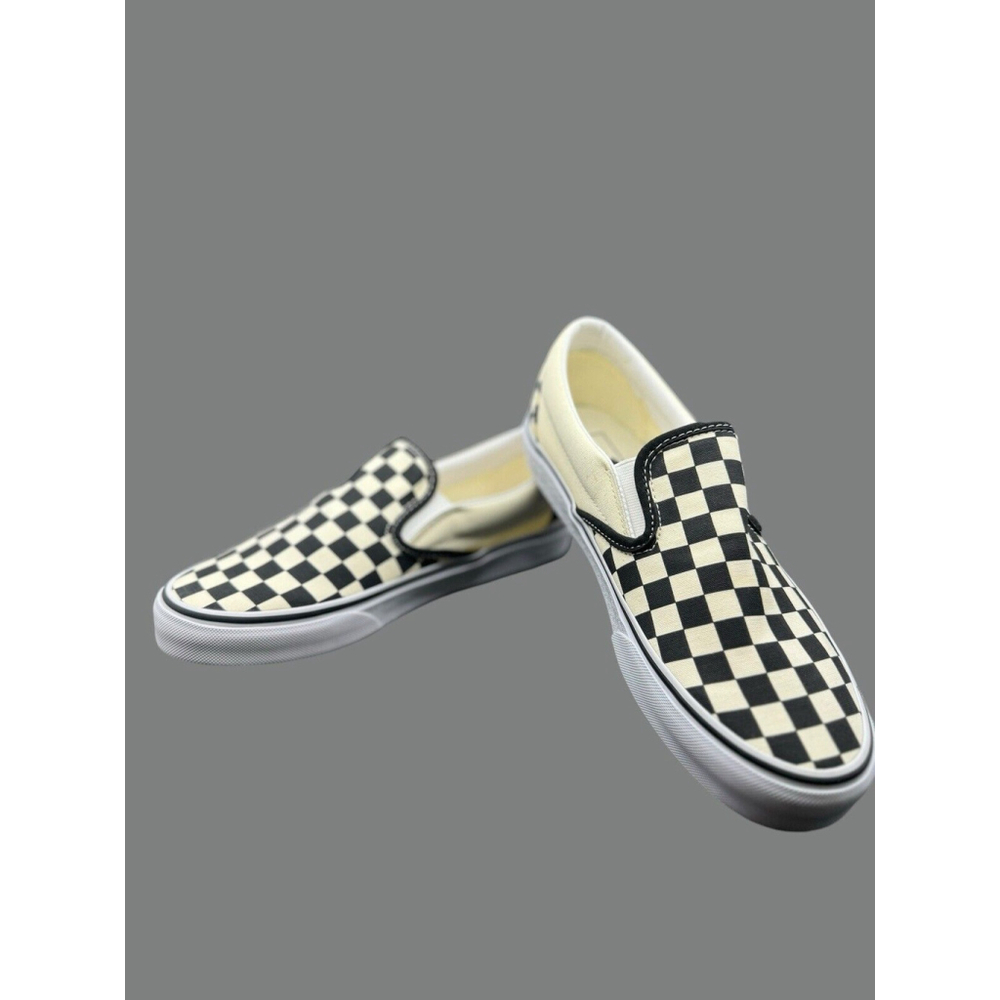 Women Size 8.5 - VANS Classic Slip-On Checkerboard Black, fit closer to W9/M7.5